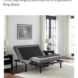 Adjustable Comfort Upholstered Adjustable King Bed Base with Massage