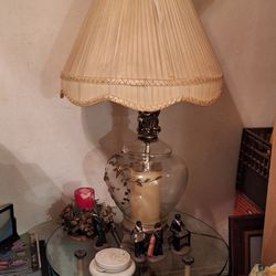 Antique Glass Lamp End Table