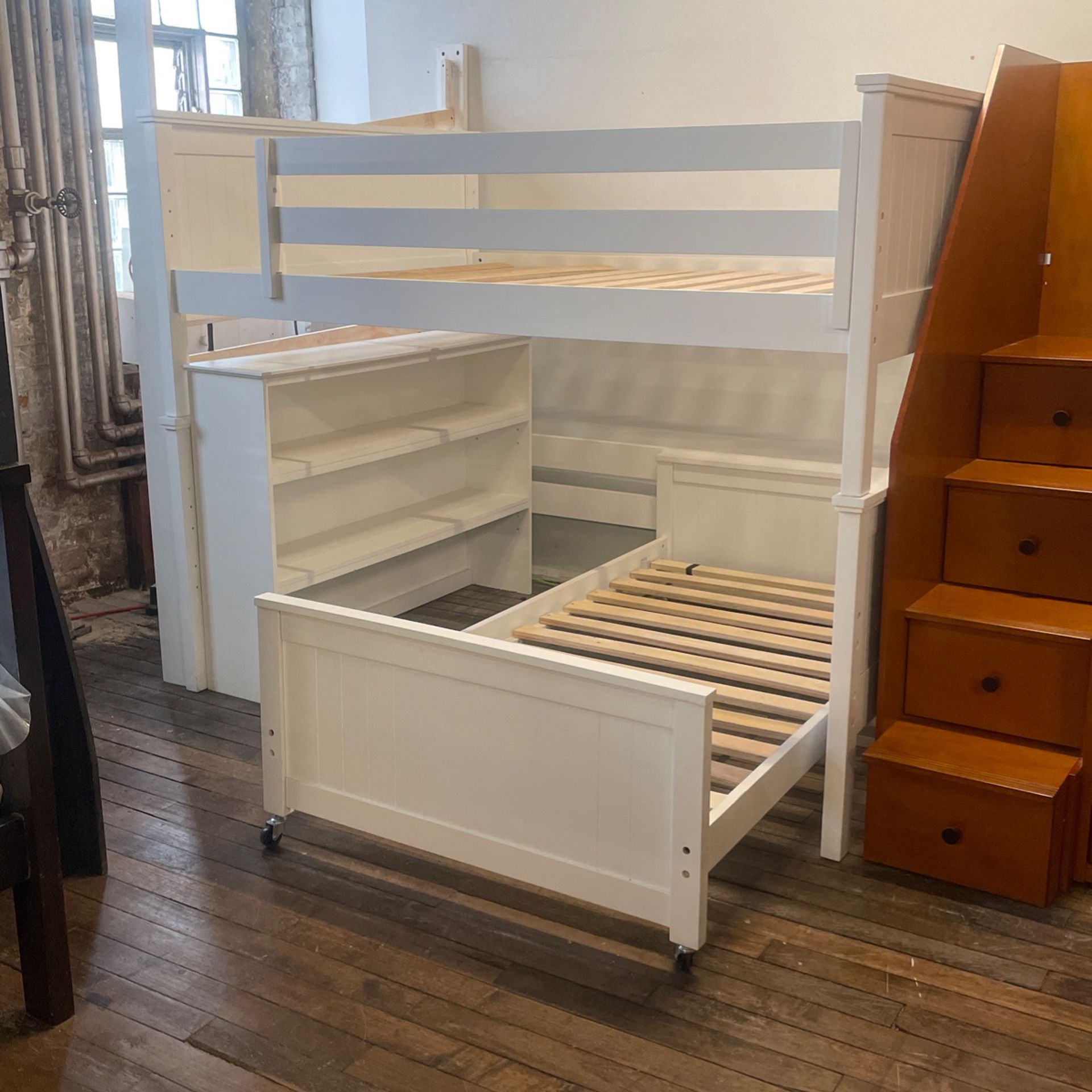 Full Over Twin Bunk Bed Solid Wood White (made By Rooms4Kids Furniture) 