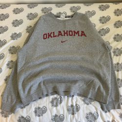 Vintageww Y2K Nike Center Swoosh Oklahoma grey crewneck