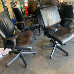 TWELVE MATCHING ADJUSTABLE OFFICE CHAIRS 