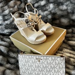 Michael kors Wedges and Wristlet 