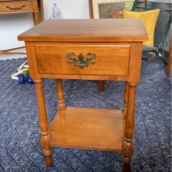 Vintage Rock Maple Side Table, Indiana Maker