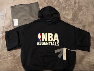 NEW NBA Fear of God Essentials Black Hoodie (Size: XS, S, M) 100% Authentic ✅