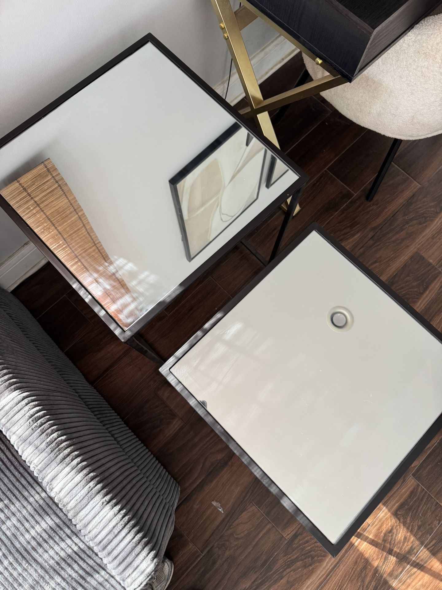 Mirrored Nesting Side Tables