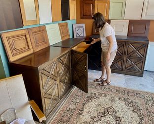 3-Piece Vintage High End Lift Top Bar Liquor Cabinets & Slate top Dinning or Office Furniture