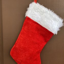 Christmas Red Furry Stocking 