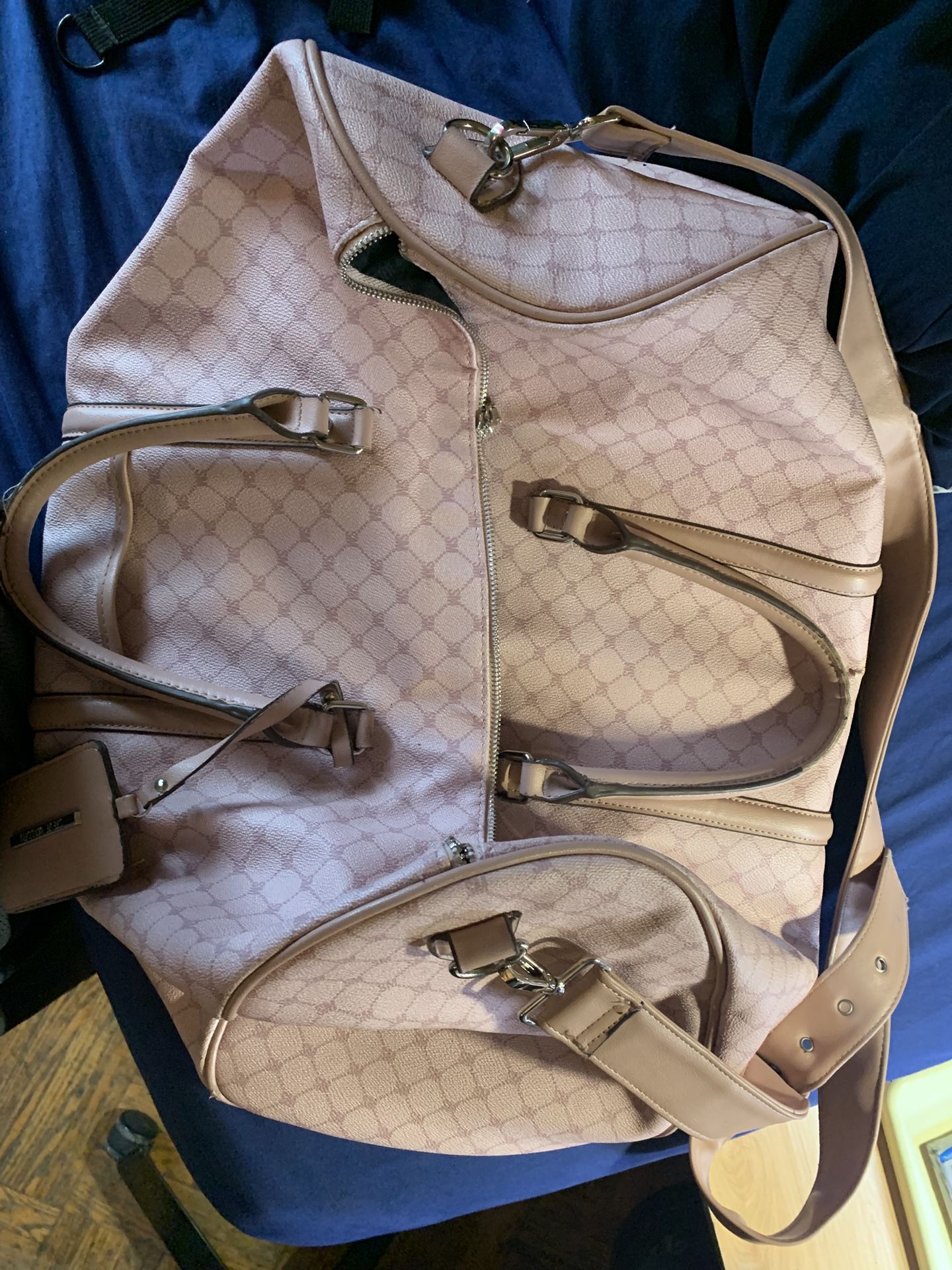 Steve Maddenr Large Duffle - Blush Pink & Light Brown