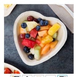100 - Palm Leaf Bowls - Heart Shaped