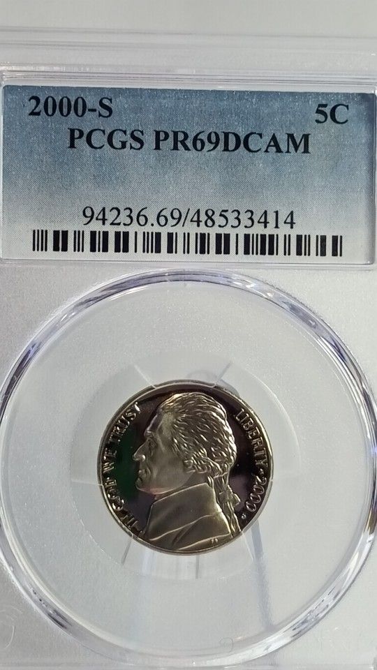 2000-S Jefferson Nickel PCGS PR69DCAM #414 Transparent Pricing