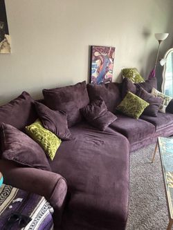 Deep purple sectional couch