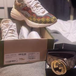 Men’s Size 10 Gucci Sneakers.  Belt  Not Included !!!!