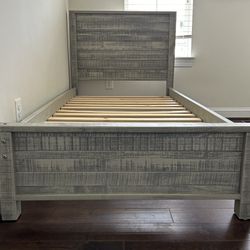 Solid Wood Twin Bed - $175