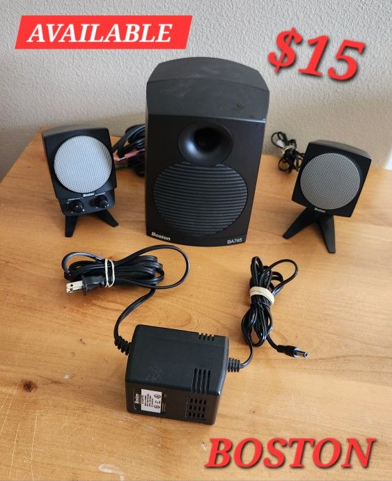 BOSTON BA745 POWERED 3 PIECE SPEAKER 