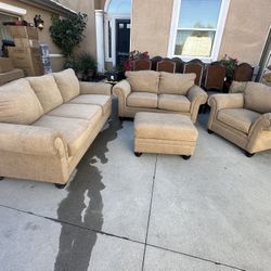 Ashley Furniture 4 Pc. – Sofa, Loveseat, Chair And A Half, Ottoman