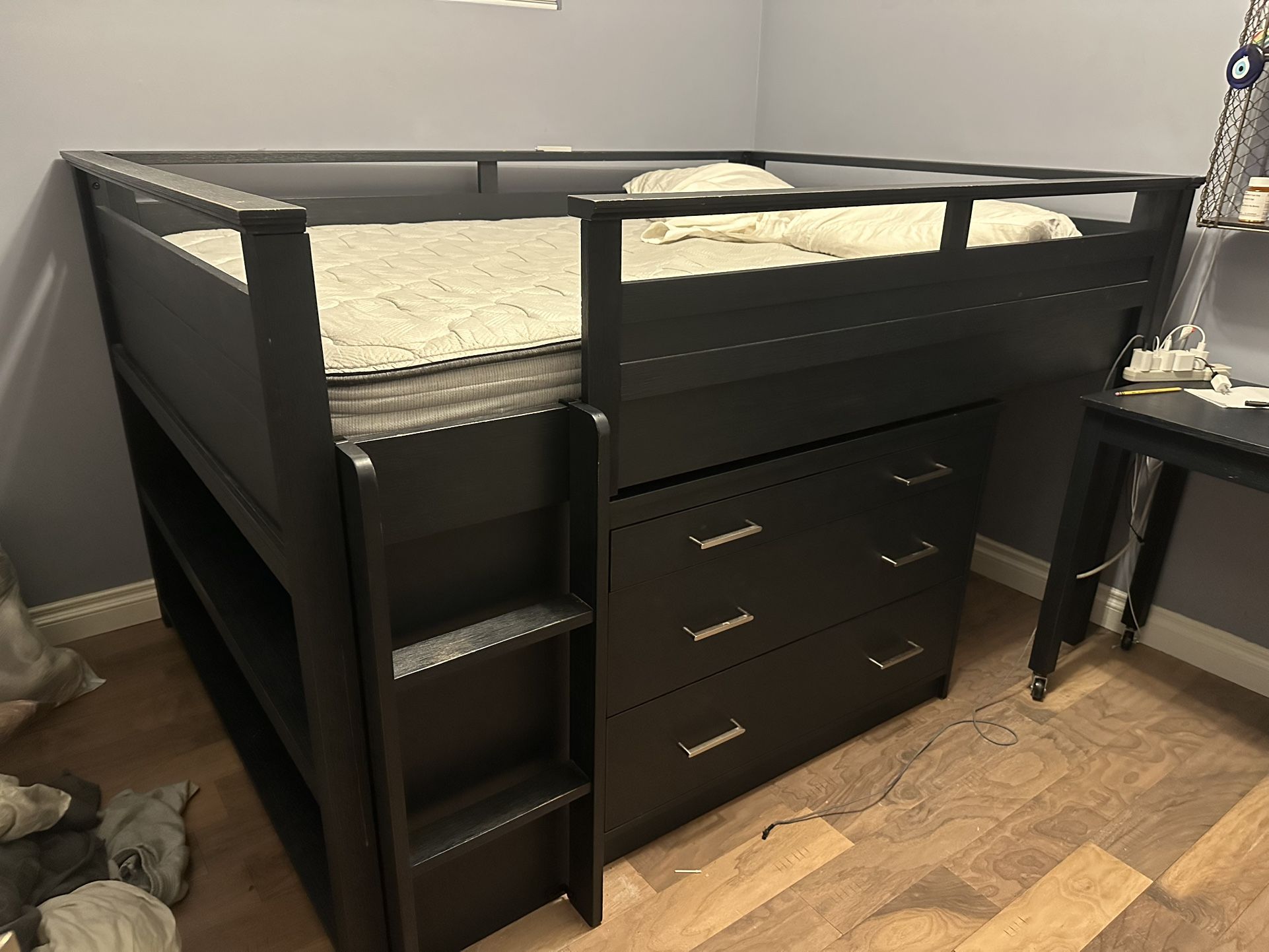 Pottery Barn Sleep and Study Low Loft Bed