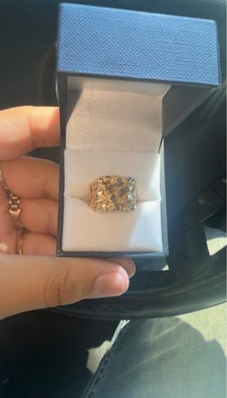 14k Gold Chunky Nugget Ring