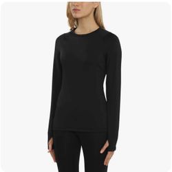 Spyder Womens' Brushed Long Sleeve Crewneck Stretch fabric Warm fleece inside Breathable Thumbholes Rubber trim logo Mid-weight 91% Polyester 9% Spand