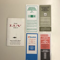 Chevrolet LUV Series 11 Owners Manual + More