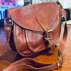 Leather Handmade Crossbody Bag (Firu) 11”