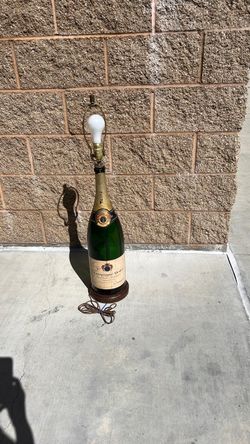 Large champagne bottle lamp