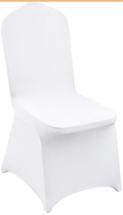 90 pcs White Chair Covers Polyester Spandex Chair Cover Stretch Slipcovers for Wedding Party Dining Banquet Flat-Front Chair Covers