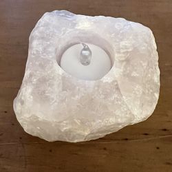 Vintage Rose Quartz Tea Light Holder