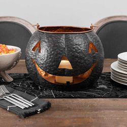 Black Metal Jack O' Lantern Candle Holder, 10 in. - Kirklands 