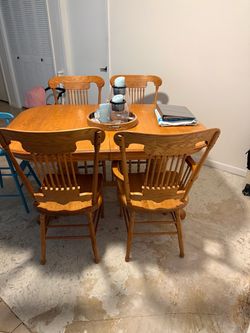 Wooden table and chairs