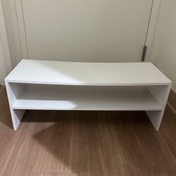 White Rectangular Shoe Organizer/ TV Stand