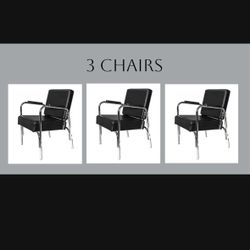 3 hair stylist chairs new business salon reclining armrest silt-vinyl seating durable quality beauty