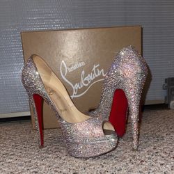 Rare Christian Louboutin Swarovski Crystal Heels
