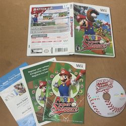 Mario Super Sluggers (Nintendo Wii, 2008) Complete w/ Inserts 