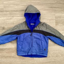 Pacific Trail Blue Reversible Hooded Fleece Coat Jacket Boys 4T 