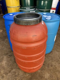 58 Gallon Plastic Removable Top Plastic Drums / Rain Barrels