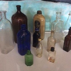 Vintage Assortment Old Bottles 