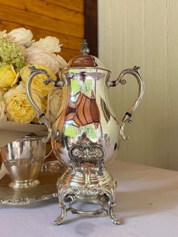 1354 - silver hot water pot