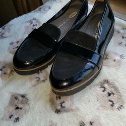 Black Patent Leather Loafers Size 7.5