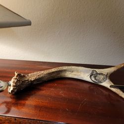 Real Deer Antler Bottle Opener With Woodcock Image