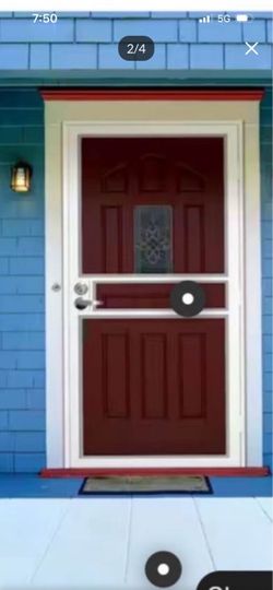 ClearGuard 36 in. × 80 in. Universal White Surface Mount Steel Security Door with Meshtec Screen