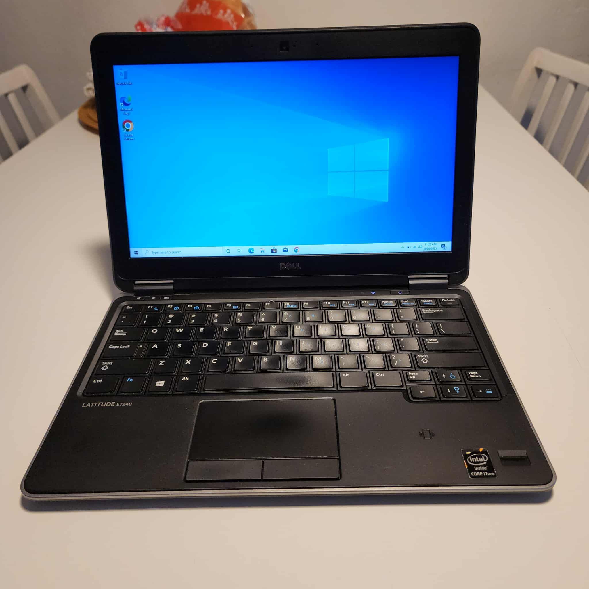Laptop dell E7240 12.5 inch Intel Core i7 4th Gen 4600U (2.10 GHz) 8 GB Memory RAM 120GB SSD Windows 10 Pro. Microsoft office installed. Nothing w