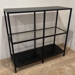 Black Storage Shelf With Glass