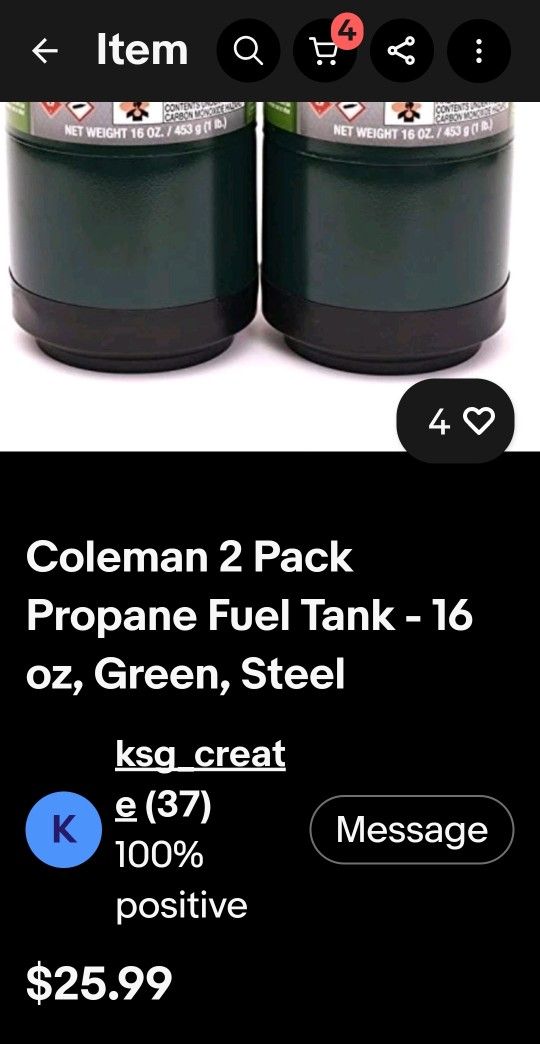 16 Oz. Coleman Propane Camping Gas