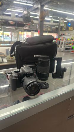 Canon EOS DSLR Camera with Lenses and Bag
