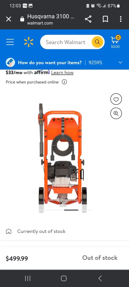 Husqvarna 3100 psi sale pressure washer costco