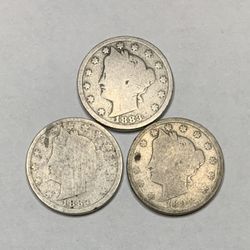 (3) Semi-Key Date Liberty V-Nickels
