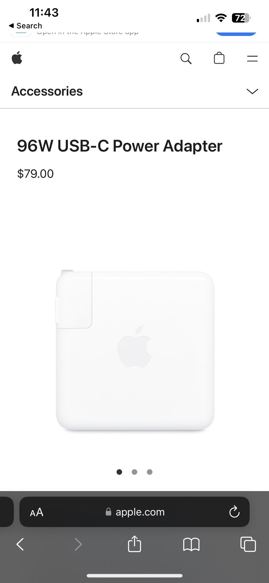 96W USB-C Power Adapter - Apple