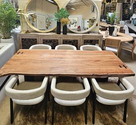 Natural Live Edge solid Wood Big Size Dining Table.