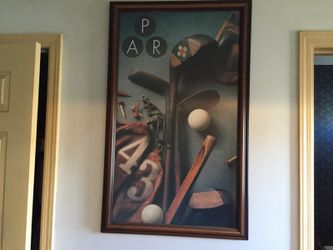 Golf framed heavy picture