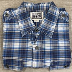Converse One Star Button-Up Vintage Long Sleeve Western Shirt Size M 